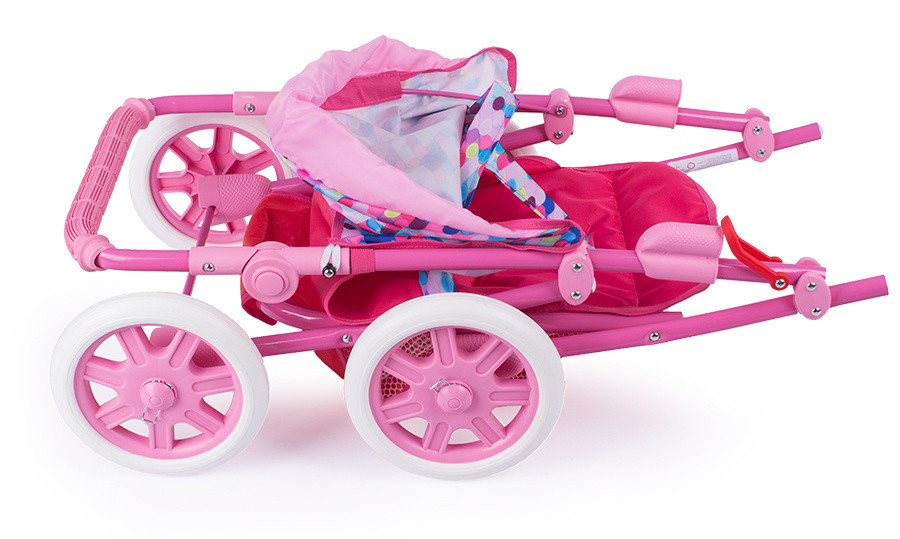 Wózek dla lalek - różowy regulowana rączka
