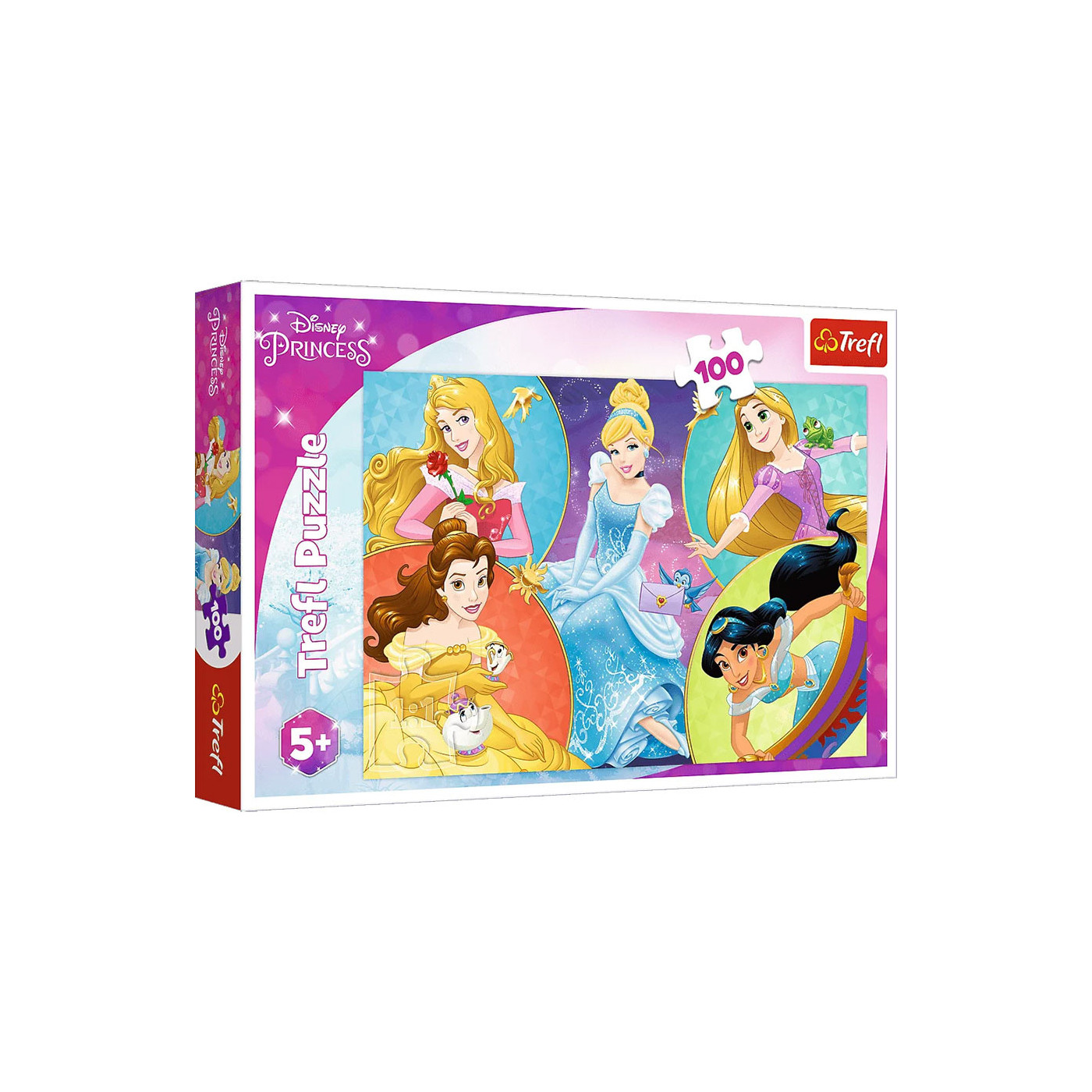 Trefl Puzzle 100 el. | Poznaj urocze księżniczki - puzzle dla dzieci z motywem księżniczek