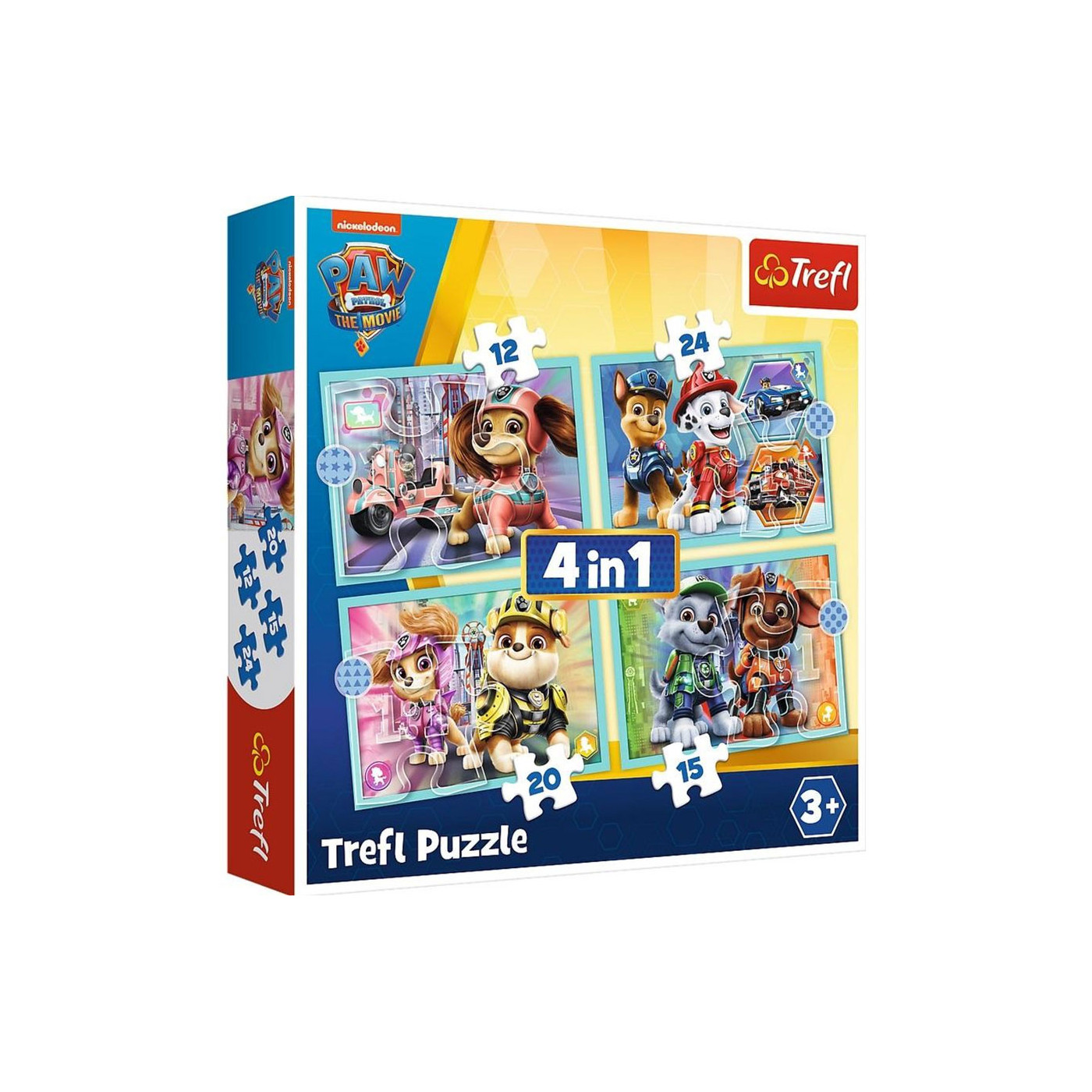 Trefl Puzzle 4w1 | Wesołe pieski , puzzle z motywem bajki PSI PATROL