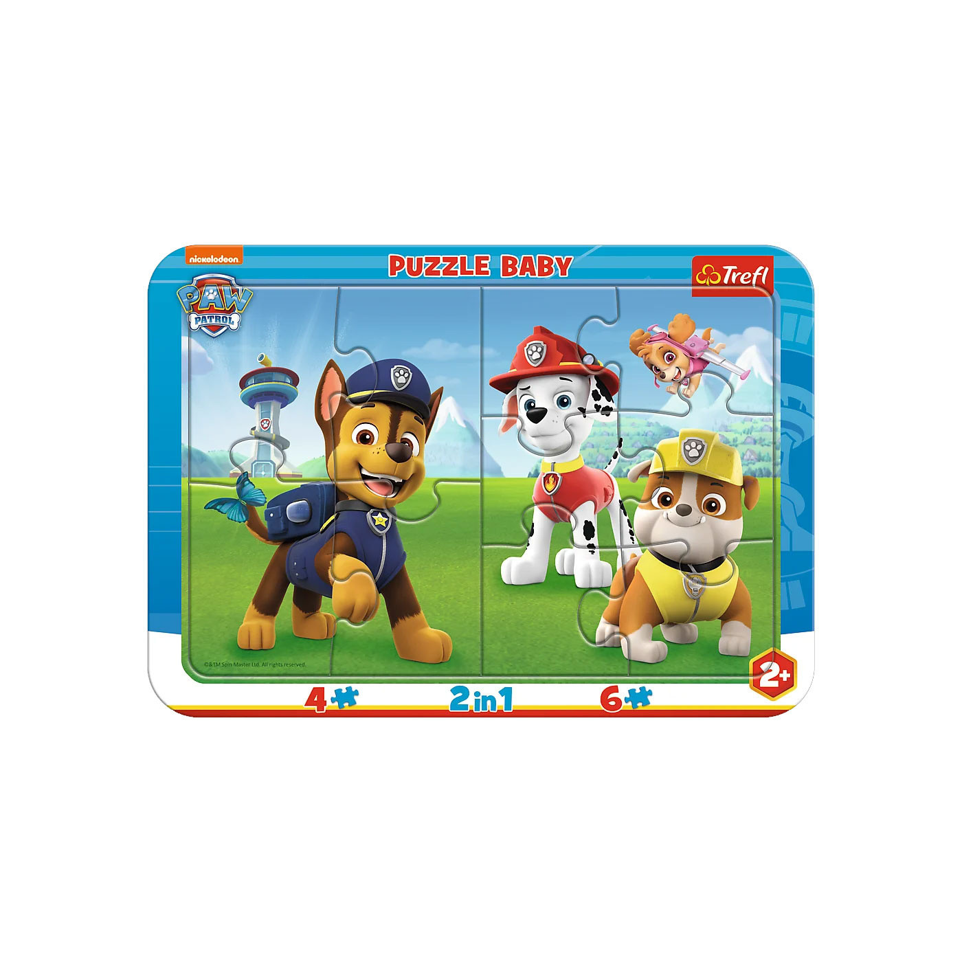 Trefl Puzzle 10 el. Ramkowe BABY | Wesoły Psi Patrol - puzzle z motywem bajki Paw Patrol
