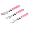 Canpol babies Metalowy Zestaw Sztućców Dla Dzieci Do Karmienia Różowe