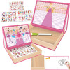 Tablica 2w1 magnetyczna, drewniana - zestaw edukacyjny z puzzlami magnetycznymi, pisak w zestawie Moda Księżniczki