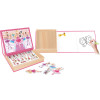 Tablica 2w1 magnetyczna, drewniana - zestaw edukacyjny z puzzlami magnetycznymi, pisak w zestawie Moda Księżniczki