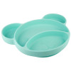 Canpol Babies - Talerzyk Silikonowy do karmienia dziecka z podziałką trójdzielną na przyssawce MIŚ turkus
