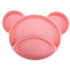 Canpol Babies - Talerzyk Silikonowy do karmienia dziecka z podziałką trójdzielną na przyssawce MIŚ Róż