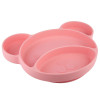 Canpol Babies - Talerzyk Silikonowy do karmienia dziecka z podziałką trójdzielną na przyssawce MIŚ Róż