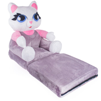 Pluszowy fotelik dla dziecka Kotek rozkładany