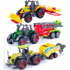 POJAZDY ROLNICZE TRAKTOR + PRZYCZEPA METALOWE 3szt
