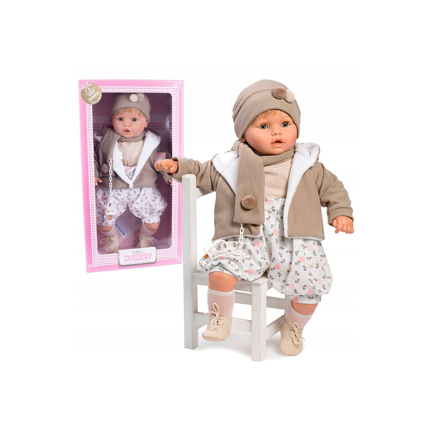 Duża lalka hiszpańska dulzon mówi, płacze, smoczek.