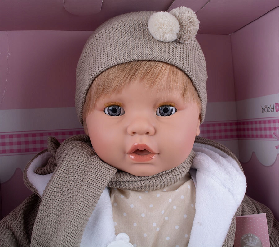 Duża lalka chłopczyk w ubranku płacząca