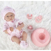 Lalka bobas, niemowlak gumowa + zestaw akcesoriów.