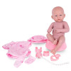 Lalka bobas, niemowlak gumowa + zestaw akcesoriów.
