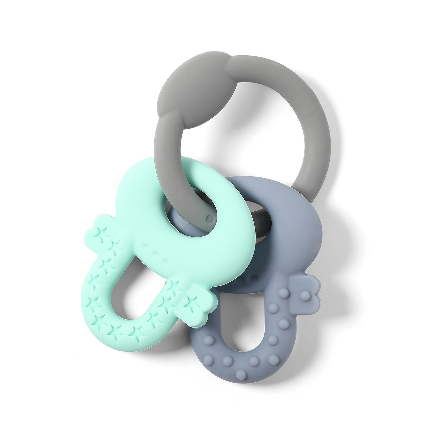 Gryzak niemowlęcy silikonowy Ortho miękkie kluczyki Babyono