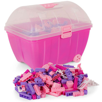Kuferek z klockami K1 hemar mały dla dziewczynki różowy