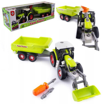 Traktor z przyczepką do rozkręcania zestaw majsterkowicza konstruktora - zabawka dla chłopca
