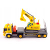 Samochód ciężarowy TIR z lawetą i koparką - zestaw pojazdów, efekty świetlne i dźwiękowe