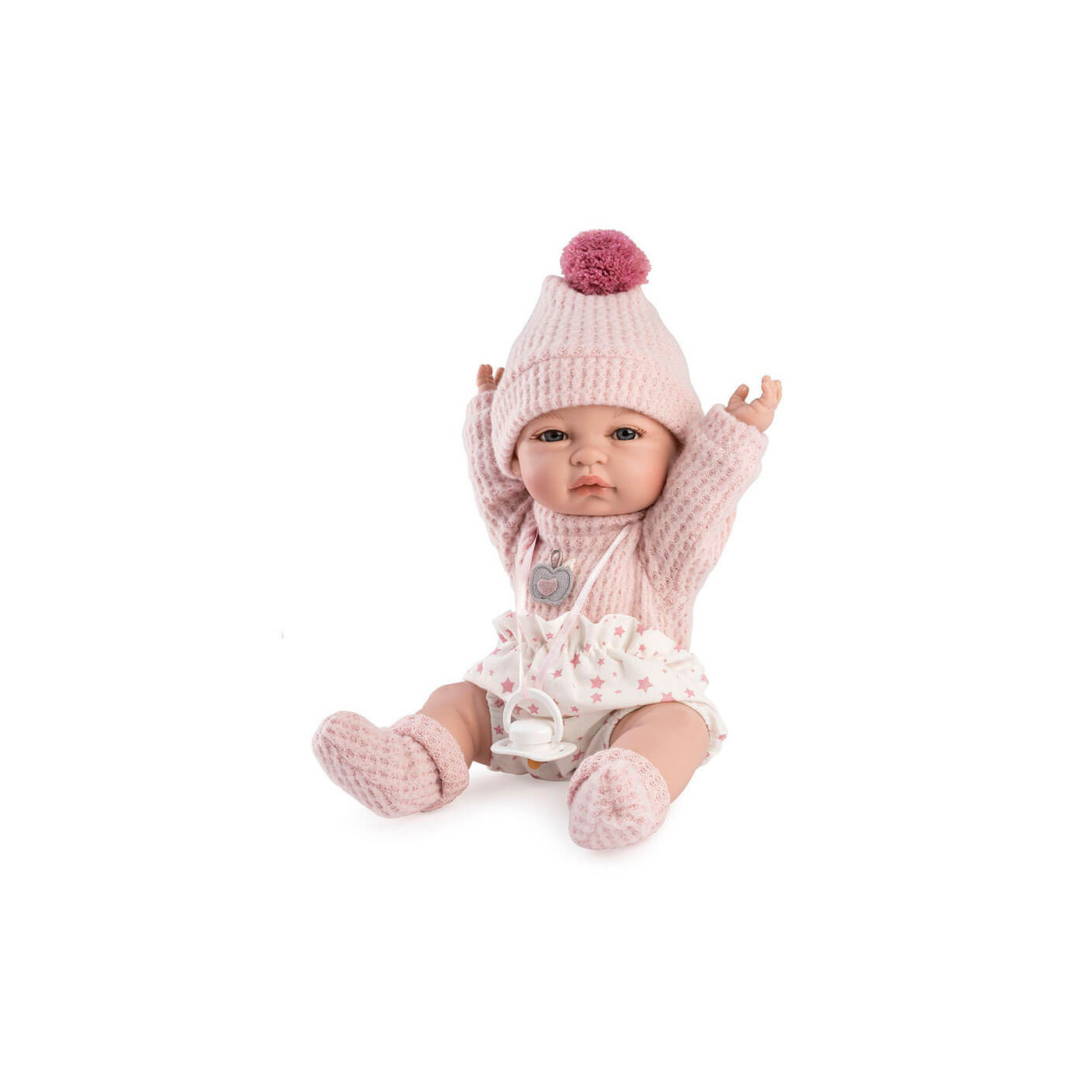 Lalka bobas w różowej czapeczce z akcesoriami - lalka hiszpańska