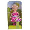 Laleczka mini blond włosy w różowym ubranku zabawka dla dziewczynki