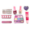 Zestaw do makijażu i paznokci dla dziewczynki zabawka błyszczyki, lakiery, naklejki cienie