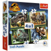 Puzzle 4w1 z dinozaurami trefl 4 różne obrazki, układanka dla chłopca od 4 lat