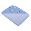 Ręcznik z kapturkiem okrycie 80x80 cm BAWEŁNA druk Niebieskie Autka