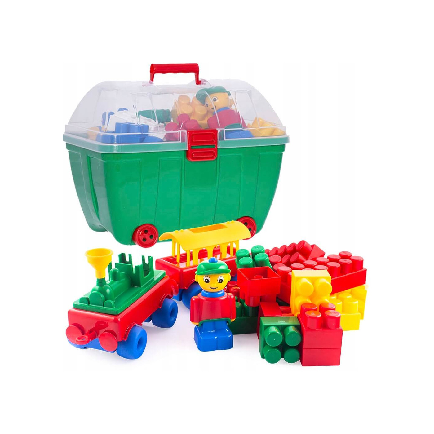 Kuferek K3 zielony klocki dla dzieci