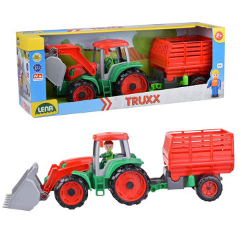 Traktor LENA z przyczepką i łyżką przednią Truxx zabawka dla chłopca od 2 lat