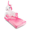 Fotelik pluszowy dla dzieci jednorożec rozkładany do leżenia z materacykiem
