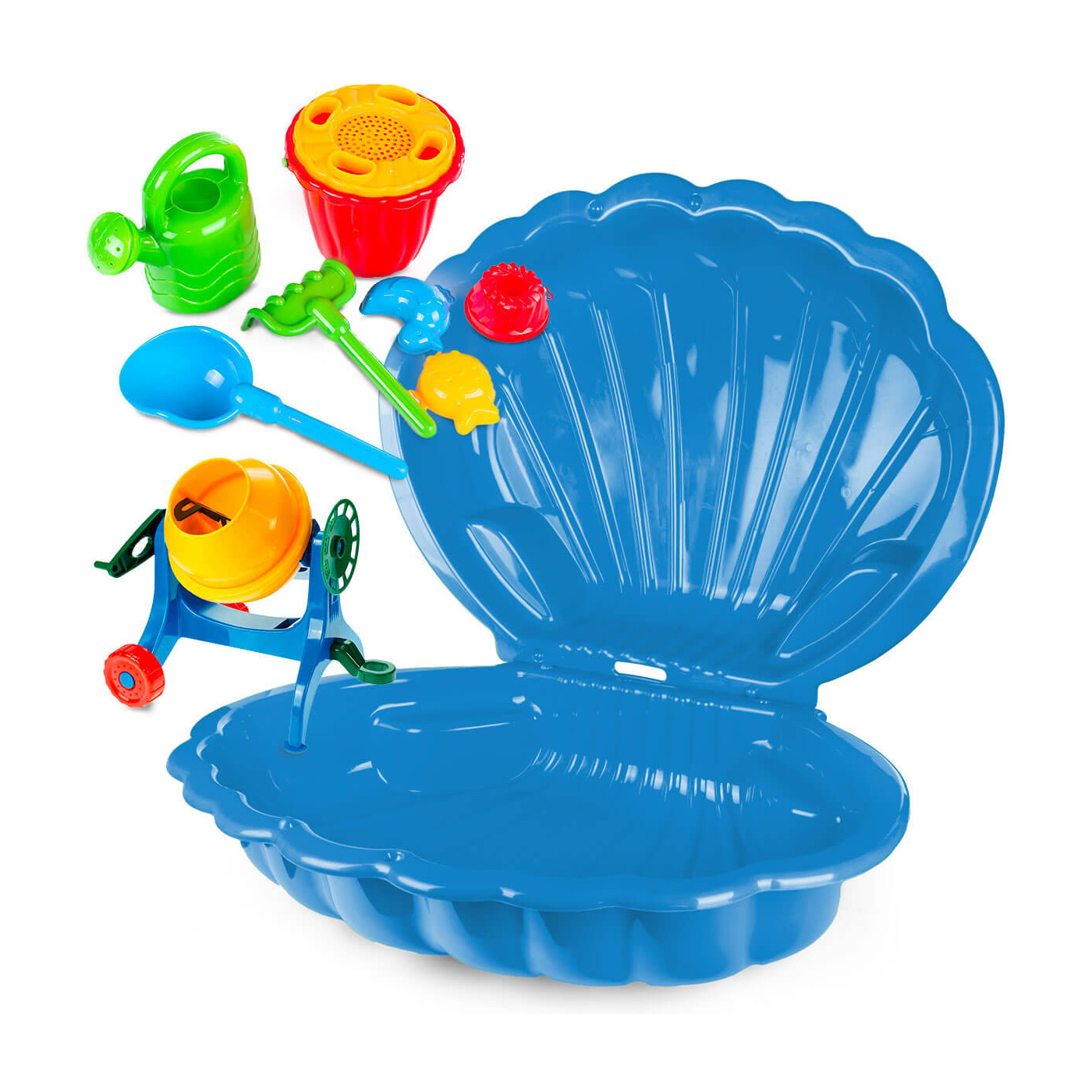 Piaskownica XXL 2 szt.+ Betoniarka + Zestaw do piasku 8el. zabawki