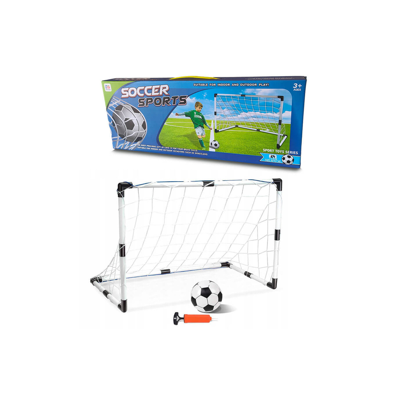 Bramka piłkarska treningowa, składana z piłką i pompką zestaw