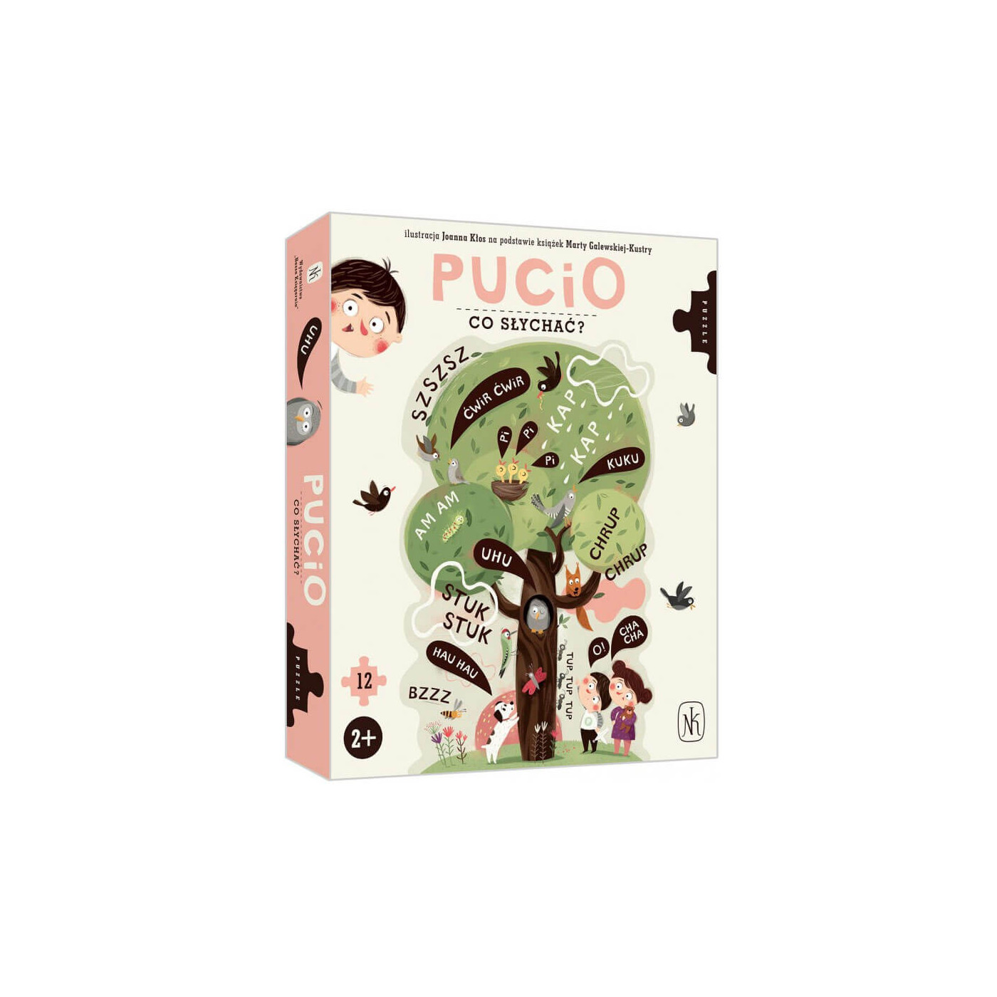 Puzzle Pucio. Co słychać? Układanka edukacyjna dla 2 latka.