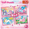 Trefl Puzzle 4w1 | Jednorożce i magia , puzzle z motywem Koników