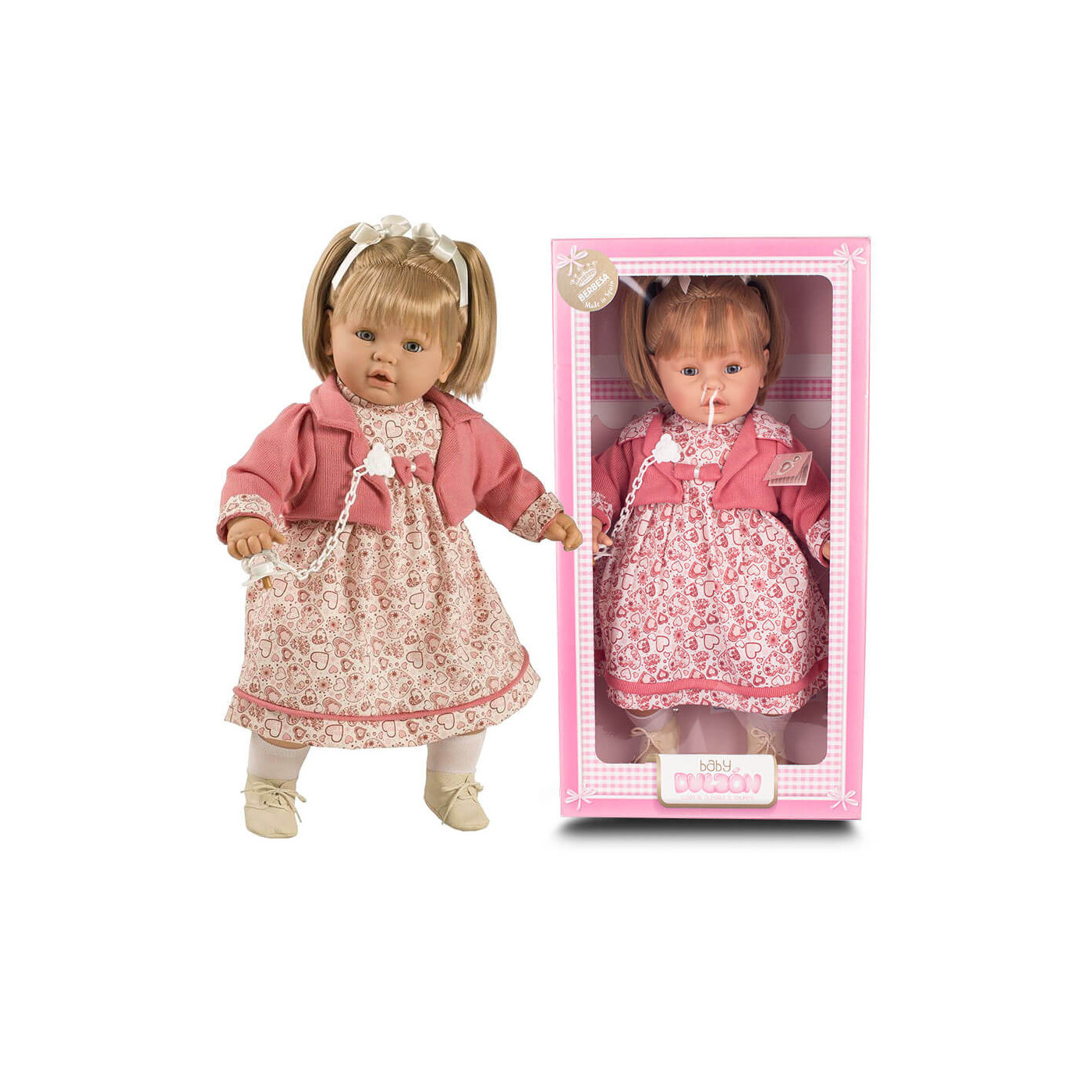 Duża Lalka hiszpańska dziewczynka z włosami interaktywna Dulzon - 64 cm