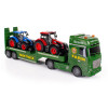 Ciężarówka Tir laweta z traktorkami na baterie zabawka dla chłopca