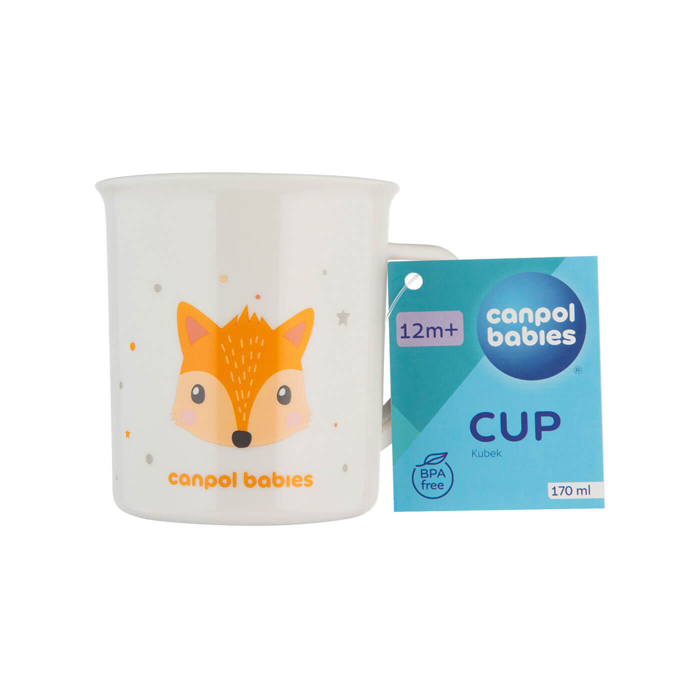 Kubeczek plastikowy z uchem Canpol Cute Animals 170 ml Lisek