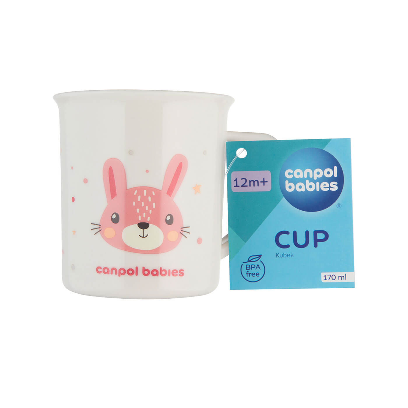 Kubeczek plastikowy z uchem Canpol Cute Animals 170 ml Królik