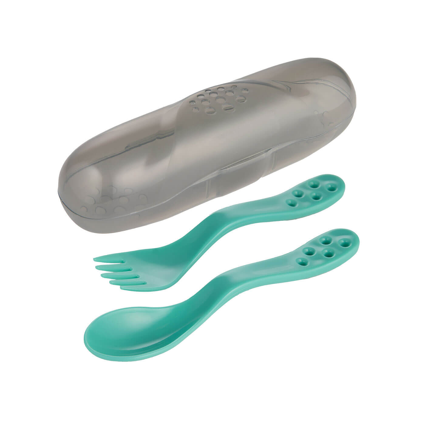 Zestaw sztućców dla dzieci w etui turkusowe