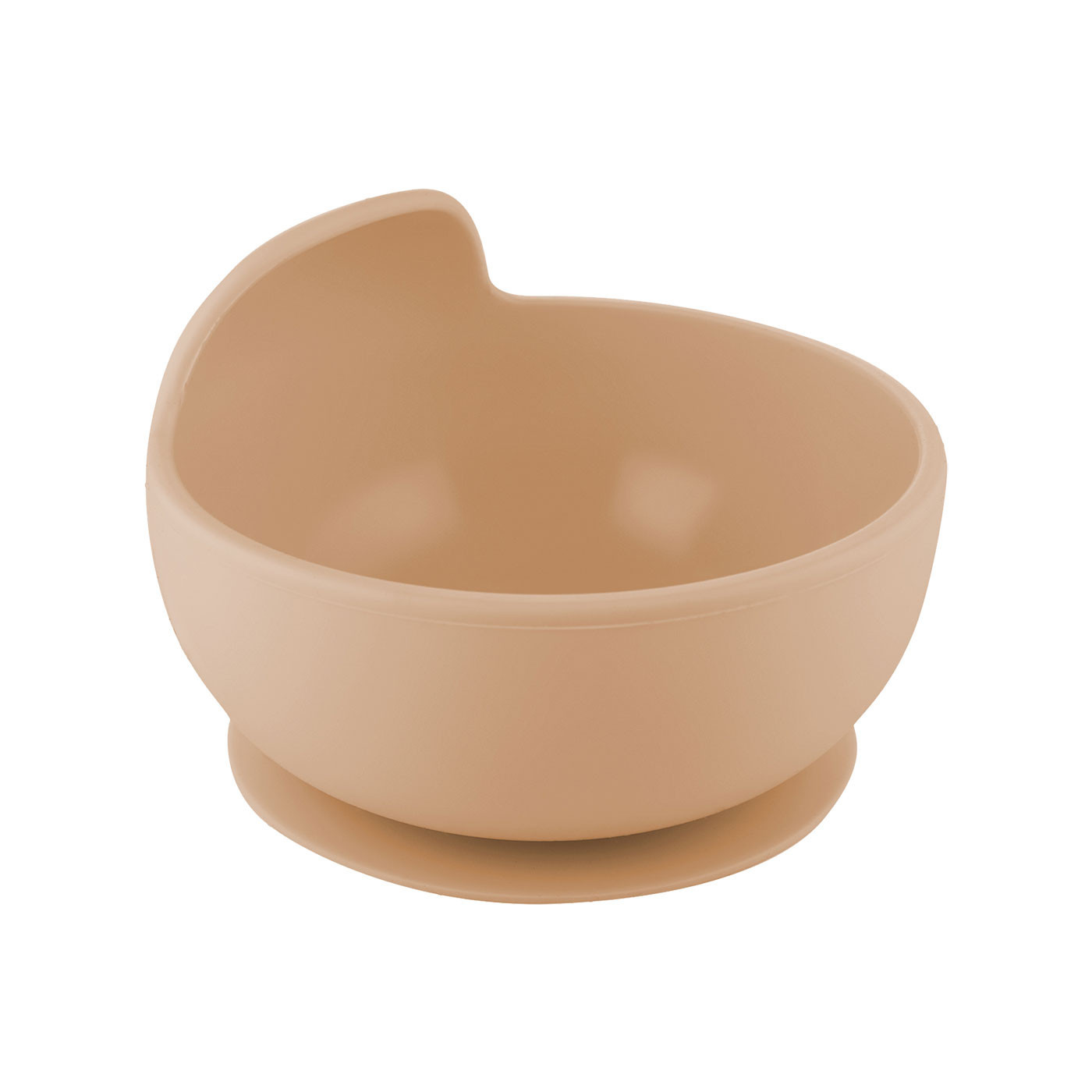 Miseczka silikonowa do karmienia dla dziecka na przyssawce Beżowa