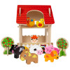 Drewniany domek farma, drewniana zabawka z figurkami Anek Smily Play
