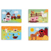 Puzzle drewniane 4 obrazki Zwierzątka na farmie Anek Smily Play