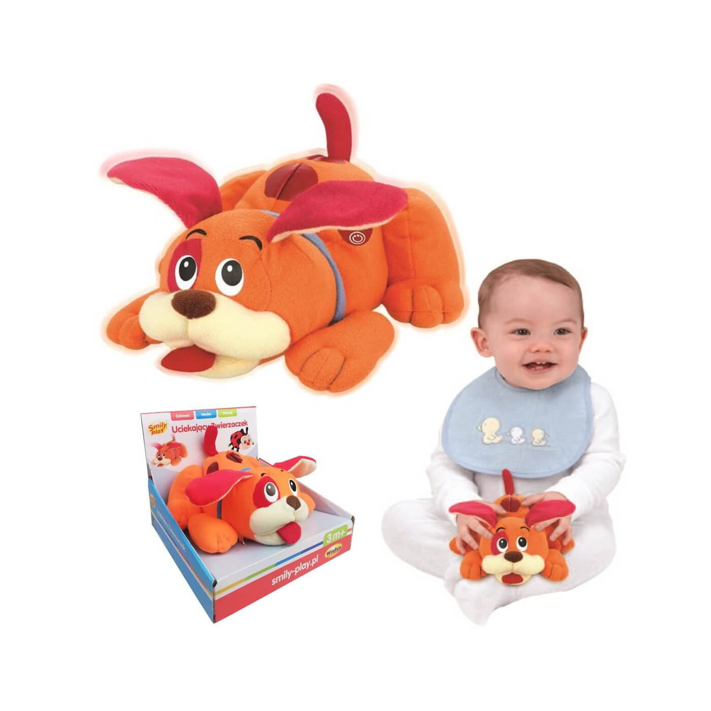 Zabawka do raczkowania miś z wibracjami Uciekający piesek Anek 3m+