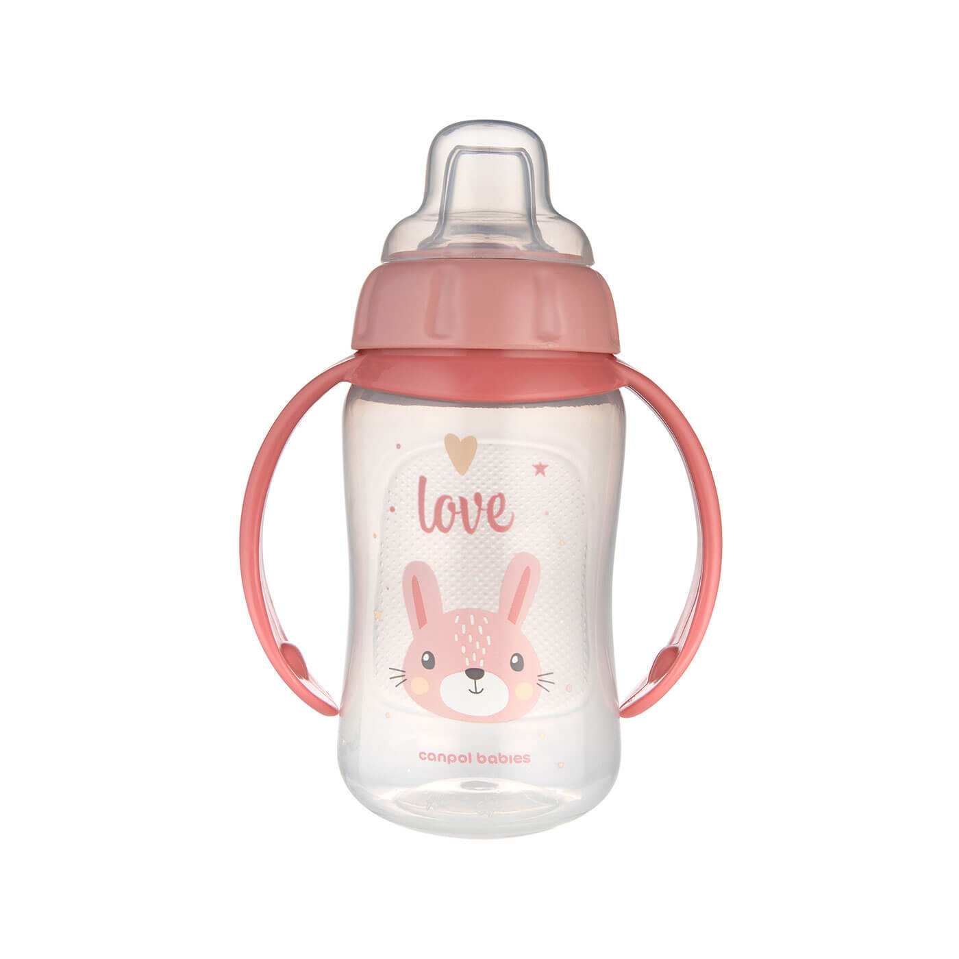 Kubek treningowy z miękkim ustnikiem silikonowym Canpol 320ml Różowy