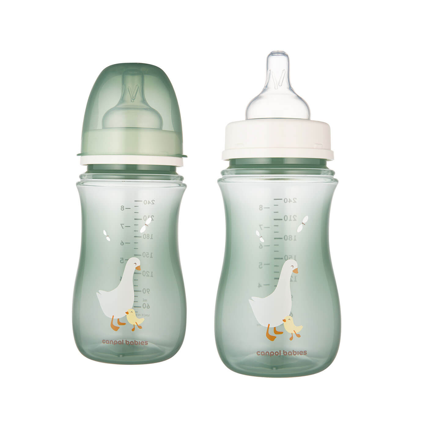 Butelka antykolkowa 240 ml z smoczkiem 3m+ EasyStart Geese Canpol