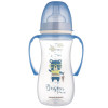 Butelka antykolkowa z uchwytami 300 ml z smoczkiem 12m+ BONJOUR Blue
