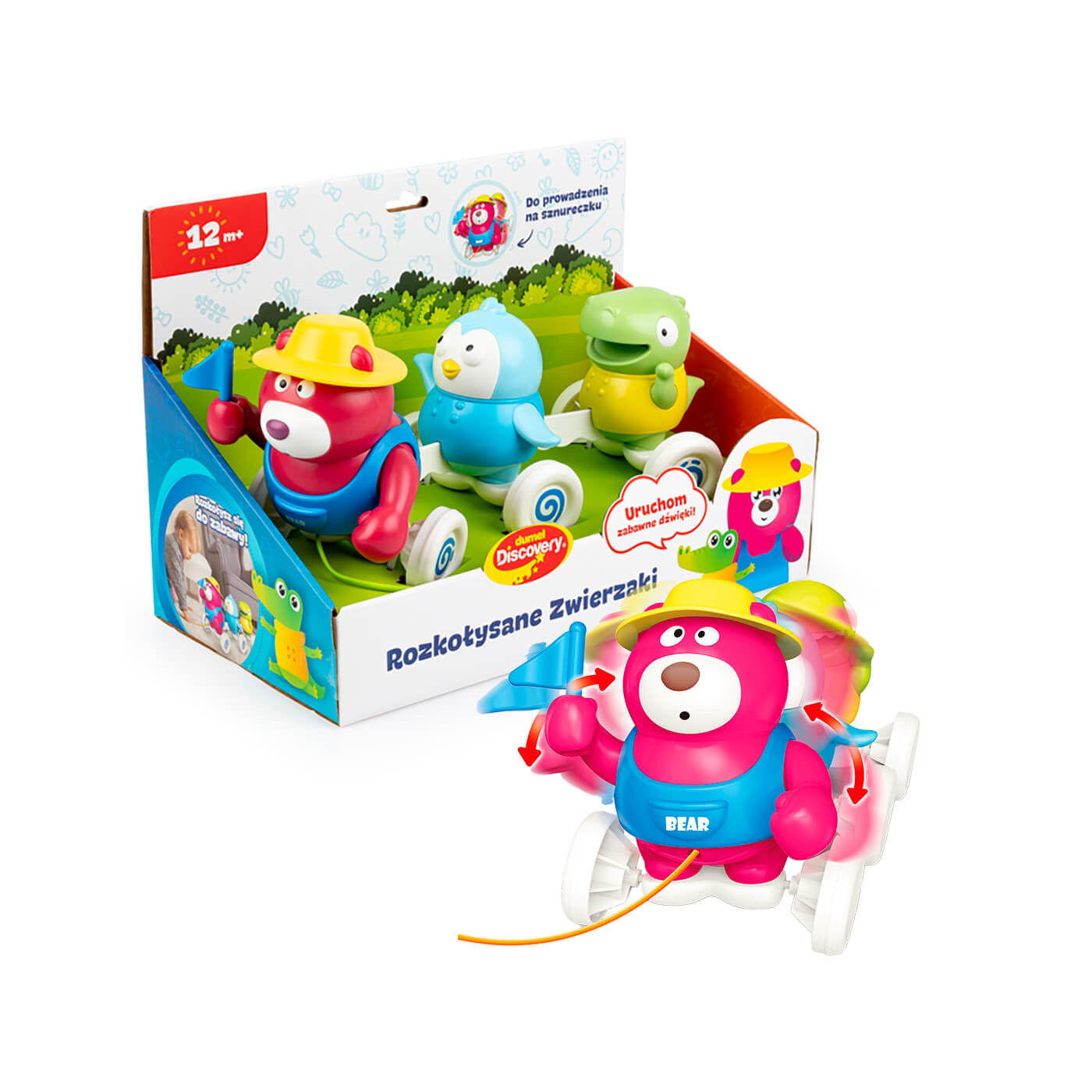 Zabawka interaktywna na roczek dla dziecka Dumel Rozkołysane zawierzaki