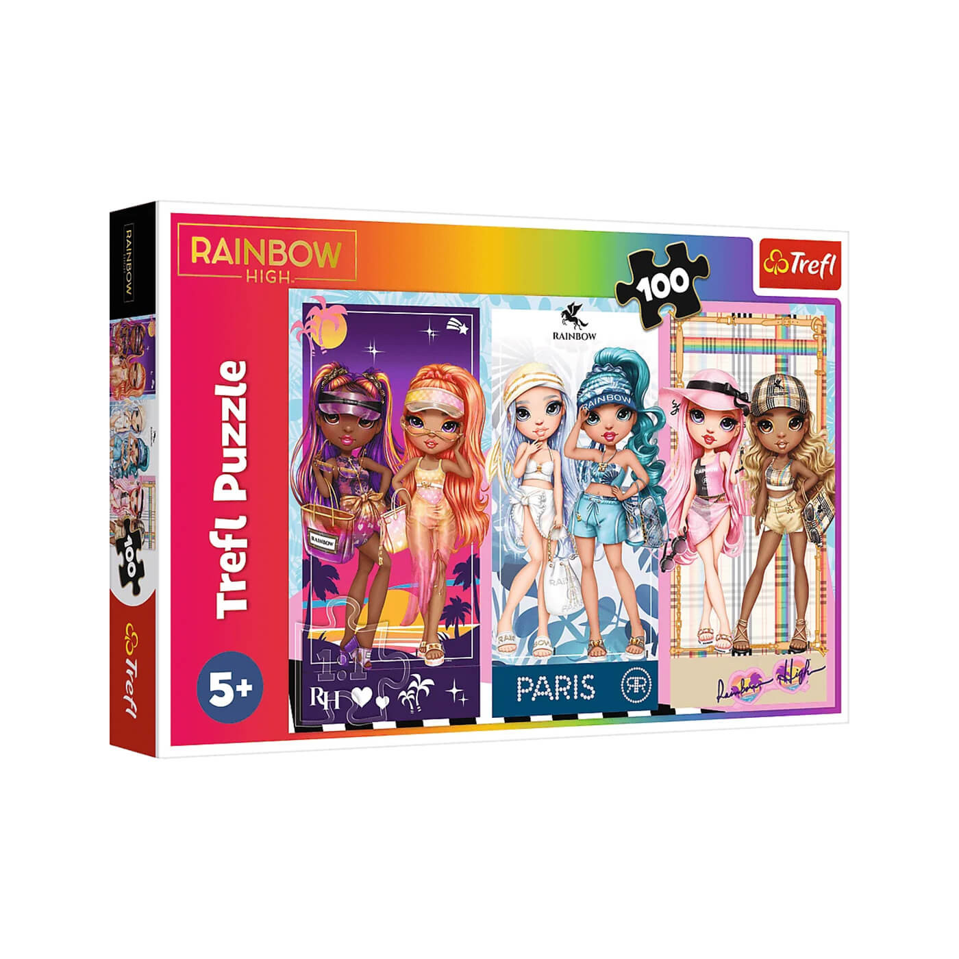 Puzzle 100 el. Rainbow High Tęczowe Laleczki Trefl dla dziewczynki 5+