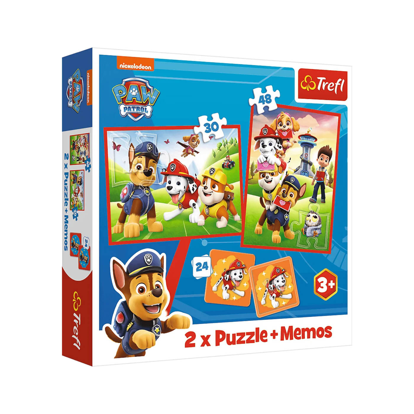 Puzzle Psi Patrol Trefl, 30 i 48 el. + memos 24 el. od 3 lat