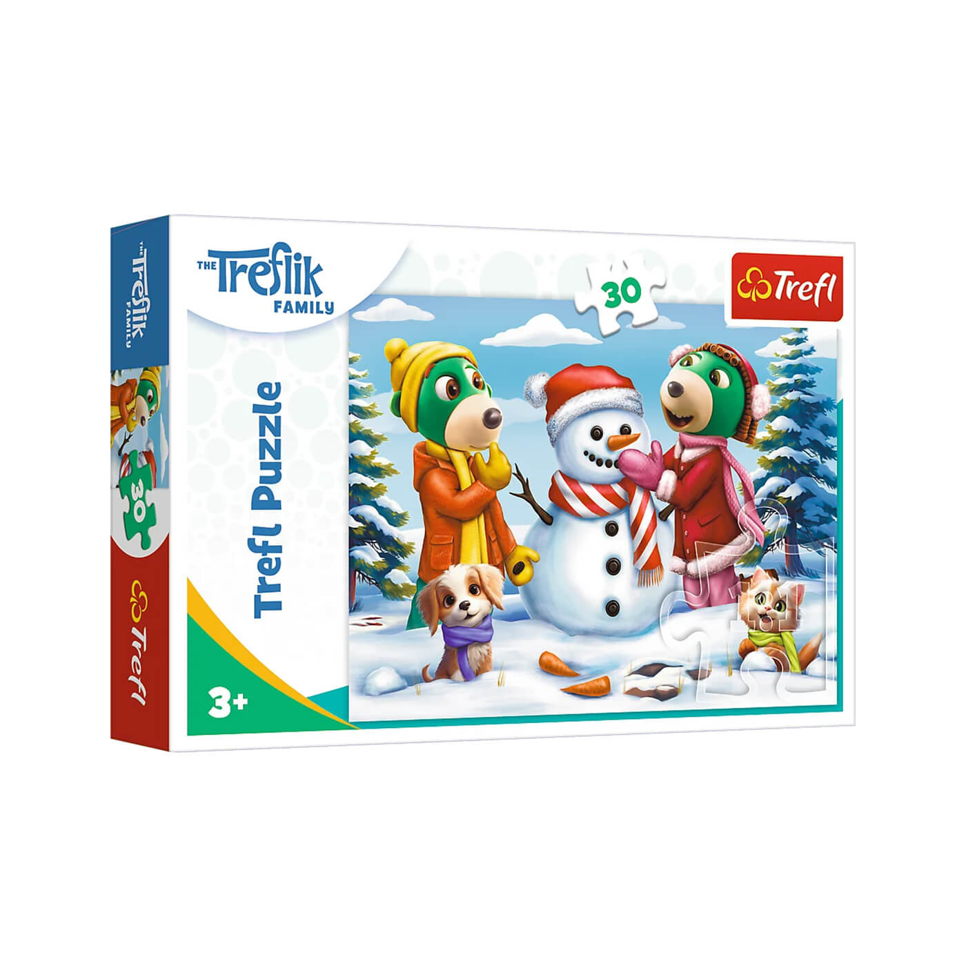 Puzzle 30 el. Rodzina Treflików  Zimowe zabawy, puzzle dla trzylatka