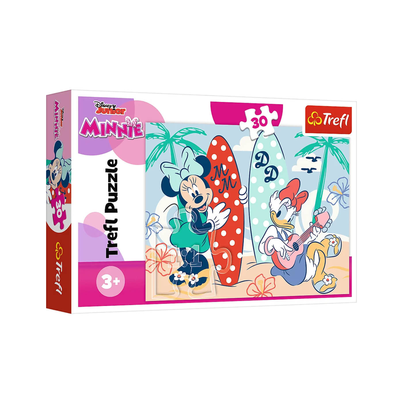 Puzzle 30 el. Kolorowa Minnie, Myszka Miki, puzzle dla trzylatki Trefl