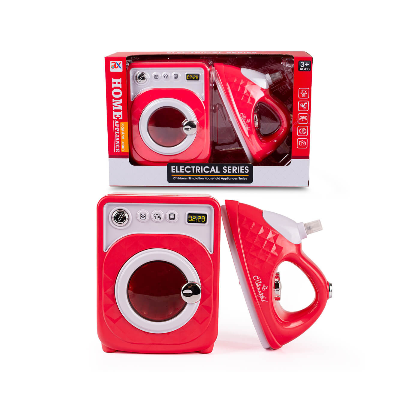 Pralka z żelazkiem z dźwiękiem i światłem - zestaw AGD dla dzieci 3+